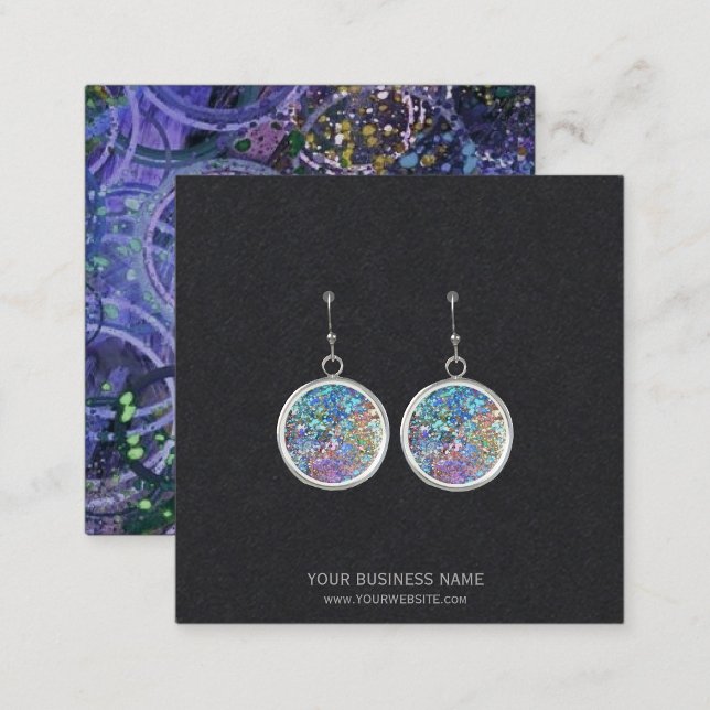 Benutzerdefinierte Schmuckkarton-Ohrring-Display-K Quadratische Visitenkarte (Custom Jewelry Earring Display Cards for the crafter and artisan jewelry maker to display earrings)