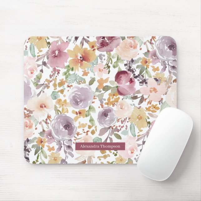 Benutzerdefinierte schöne Blume Farbmuster rosa Mousepad (Mit Mouse)