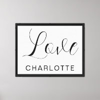 Benutzerdefinierte Schrift Liebe Symbol Leinwanddr