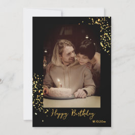 Benutzerdefinierte Schwarz-Gold-Geburtstagskarte F Feiertagskarte