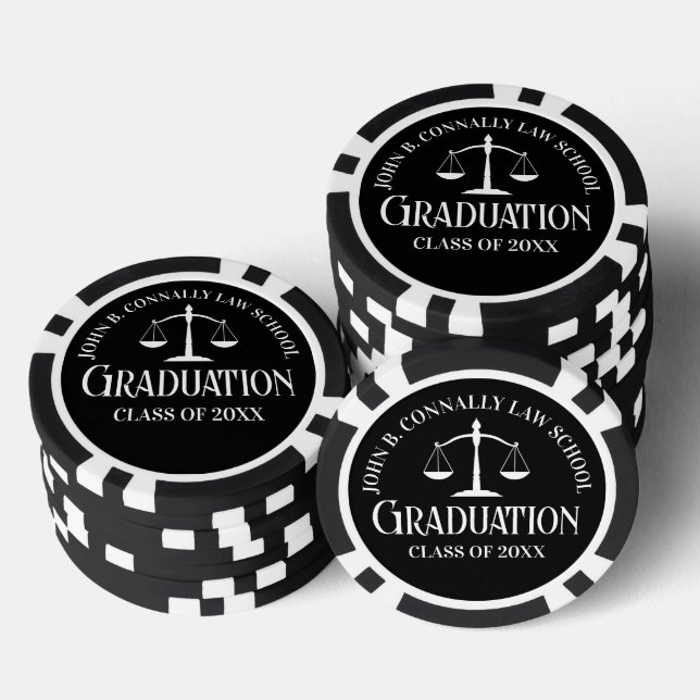 Benutzerdefinierte Schwarz-Weiß-Abschiedsfeier der Pokerchips (Stapel)