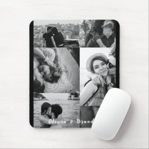 Benutzerdefinierte Schwarz-Weiß-Foto-Collage mit N Mousepad