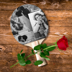 Benutzerdefinierte Schwarz-Weiß-Foto-Collage mit N Tischtennis Schläger
