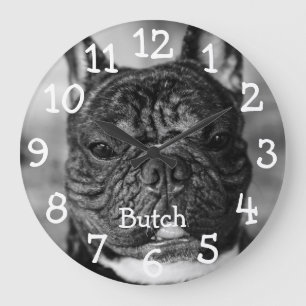 Benutzerdefinierte Schwarz-Weiß-Foto-Uhr mit Haust Große Wanduhr