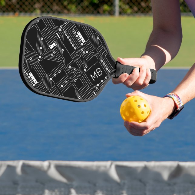 Benutzerdefinierte Schwarz-Weiß-Klassik-Computer-S Pickleball Schläger (InSitu)