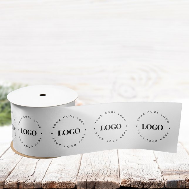 Benutzerdefinierte Schwarz-Weiß-Logo-Geschäftsleis Satinband (Von Creator hochgeladen)