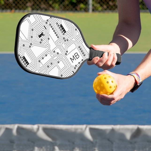 Benutzerdefinierte Schwarz-weiße, klassische Compu Pickleball Schläger (InSitu)