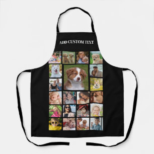 Benutzerdefinierte schwarze 21-Foto-Grid-Schürze m Schürze