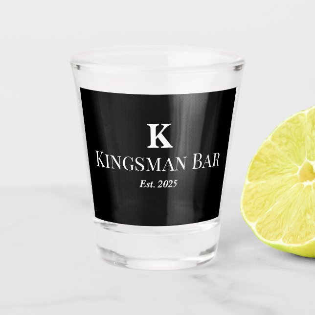 Benutzerdefinierte schwarze Bar-Matte mit personal Schnapsglas (Vorderseite)