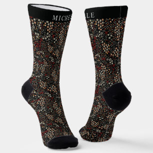 Benutzerdefinierte schwarze Blumen rote weiße gelb Socken