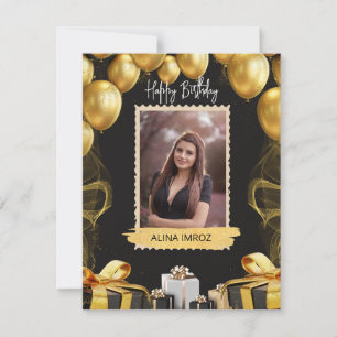 Benutzerdefinierte schwarze Gold Luxus Alles Gute Feiertagskarte
