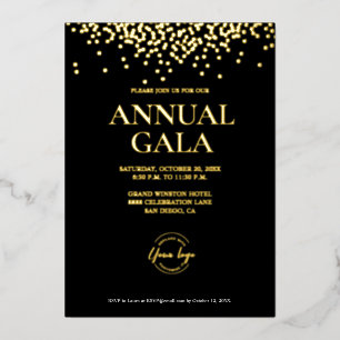 Benutzerdefinierte schwarze Gold moderne Typografi Folieneinladung