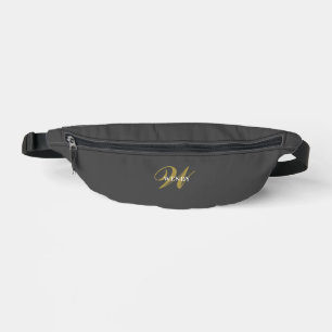 Benutzerdefinierte schwarze graue Monogramm-Reise Bauchtasche