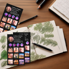 Benutzerdefinierte schwarze Instagram-Foto-Rasterk Visitenkarte