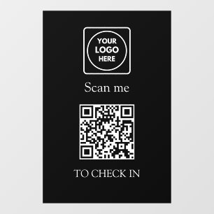 Benutzerdefinierte schwarze QR-Anmeldung   Darstel Fensteraufkleber