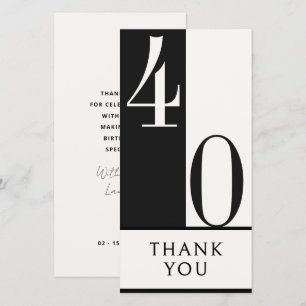 Benutzerdefinierte schwarze und weiße minimalistis dankeskarte
