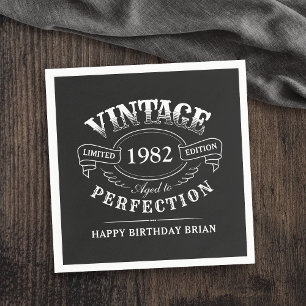 Benutzerdefinierte schwarze Vintage-Party zum perf Serviette