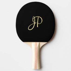 Benutzerdefinierte Schwarze Vorlage für Gold Mono Tischtennis Schläger