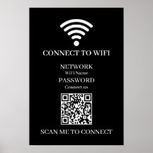 Benutzerdefinierte schwarze WiFi-QR | Netzwerk-Pas