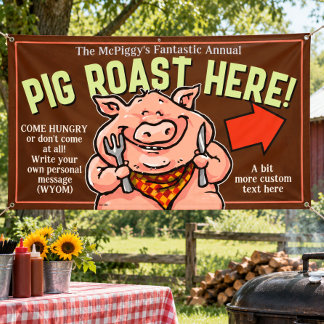 Benutzerdefinierte Schweinebraten BBQ-Party Food T Banner