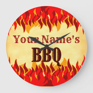 Benutzerdefinierte schwelende BBQ mit roten Flamme Große Wanduhr