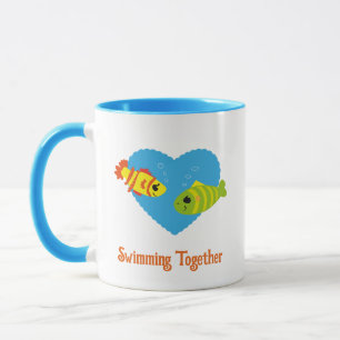 Benutzerdefinierte Schwimmende Fische Zusammen Lie Tasse