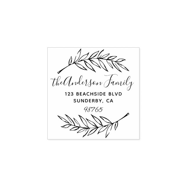 Benutzerdefinierte Script-Palm-Blätter Rücksendead Gummistempel (Prägung)