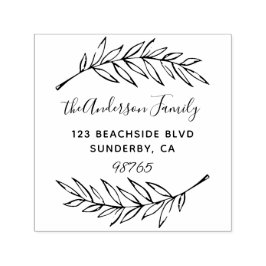 Benutzerdefinierte Script-Palm-Blätter Rücksendead Permastempel