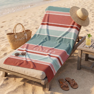 Benutzerdefinierte Seafoam-Grün Korallen-Rot Rosen Strandtuch