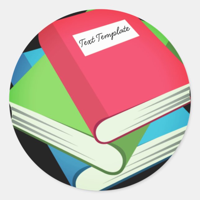 Benutzerdefinierte Seite der Bücher Emoji Runder Aufkleber (Vorderseite)