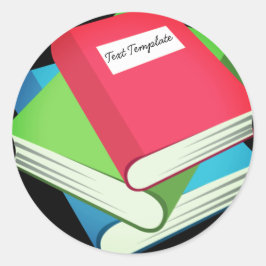 Benutzerdefinierte Seite der Bücher Emoji Runder Aufkleber
