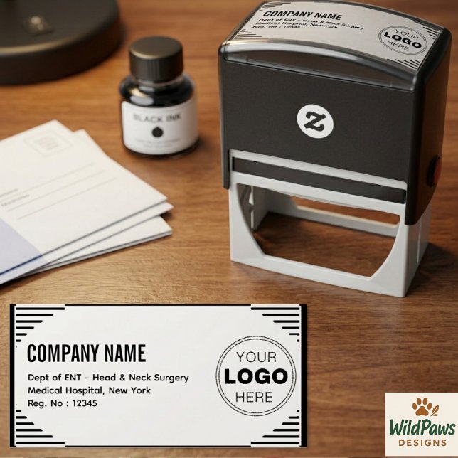Benutzerdefinierte selbstfärbende Rücksendeadresse Permastempel (Custom Self-Inking Return Address| Business Logo Stamp
)