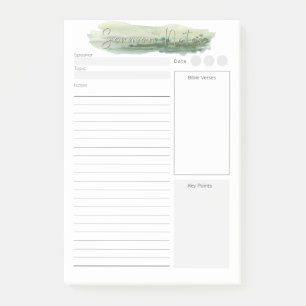 Benutzerdefinierte Sermon-Anmerkungen Post-it Klebezettel