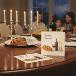 Benutzerdefinierte Shabbat Shalom Quadratkarte mit Feiertagskarte