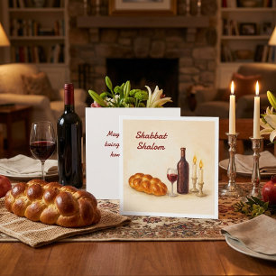 Benutzerdefinierte Shabbat Shalom Quadratkarte mit Feiertagskarte