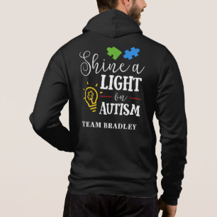 Benutzerdefinierte 'Shine A Light on Autism' passe Hoodie