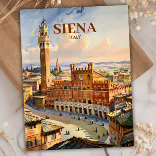 Benutzerdefinierte Siena Italien Reise Vintage Pia Postkarte