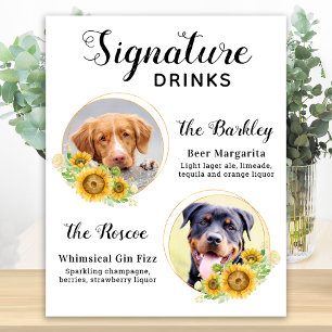 Benutzerdefinierte Signatur-Drinks Sonnenblumen Ha Poster