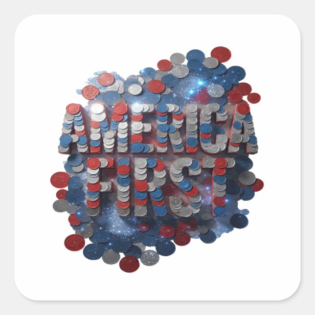 Benutzerdefinierte Silber AMERICA FIRST Aufkleber  (Vorderseite)