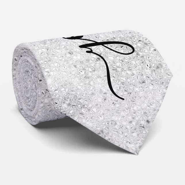 Benutzerdefinierte Silber-Glitter-Funken Krawatte (Gerollt)