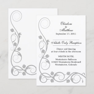 Benutzerdefinierte Silberwirbel-Empfangskarten Einladung