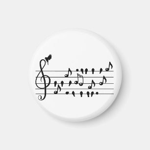 Benutzerdefinierte Singvogel-Violinenschlüssel-Kun Magnet