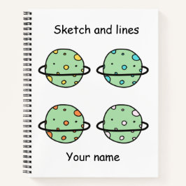 Benutzerdefinierte Skizze und Linien niedliche Uni Notizbuch