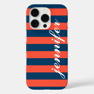 benutzerdefinierte Skriptmonogramm für Korallenrot iPhone 16 Pro Hülle