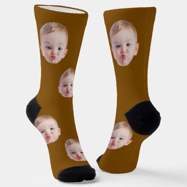 Benutzerdefinierte Socken mit Gesicht als Geschenk (Gewinkelt)