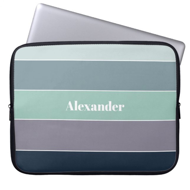 Benutzerdefinierte Sommerfarben-Farbblockstreifen Laptopschutzhülle (Vorderseite)