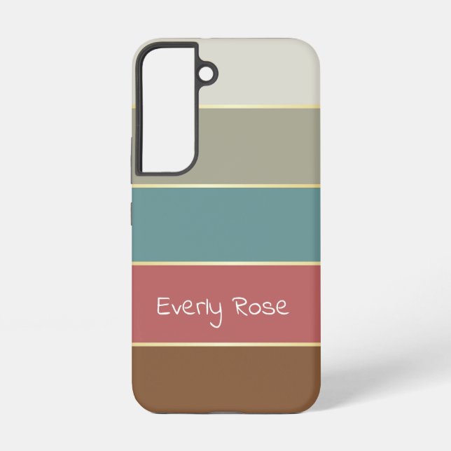 Benutzerdefinierte Sommerfarben-Farbblockstreifen Samsung Galaxy Hülle (Rückseite)