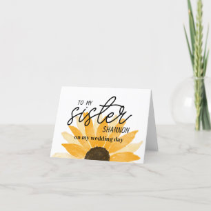 Benutzerdefinierte Sonnenblume auf meine Schwester Dankeskarte