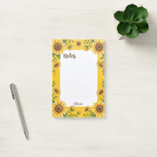 Benutzerdefinierte Sonnenblumen-Notizen Florale Pe Post-it Klebezettel