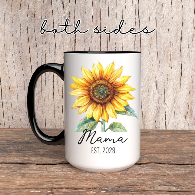 Benutzerdefinierte Sonnenblumen-Tasse für Mama, Om Tasse (mom sunflower gift, grandma sunflower gift, mothers day sunflower mug, mothers day mug for mom,)